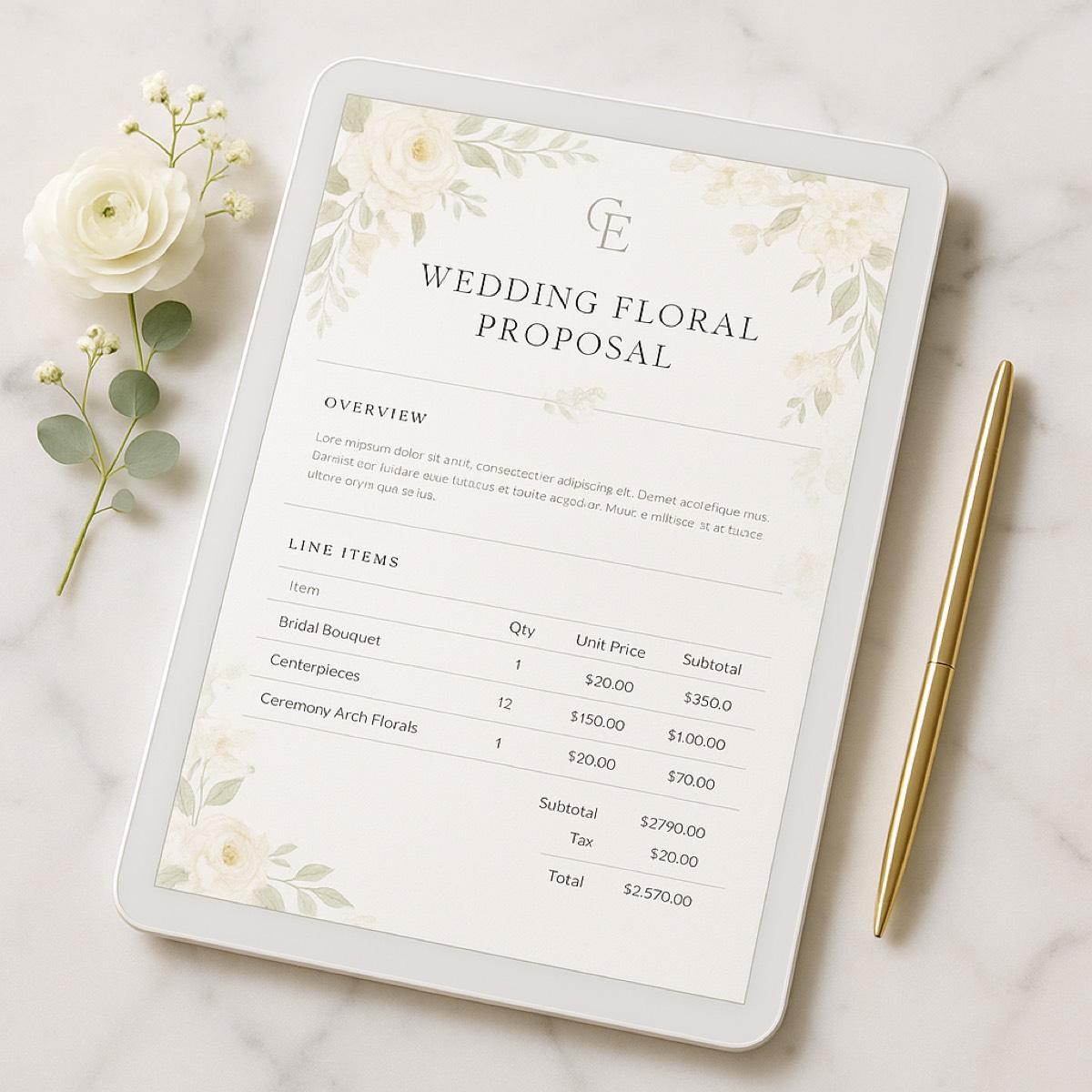 Elegant floral quote on tablet